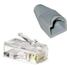 CONECTOR RJ45 CAT 5e x 100 UND CON CAPUCHA